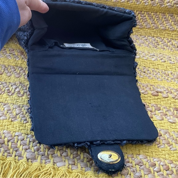 Vintage 50s Raffia HandBag Wooden Handle - Picture 6 of 7